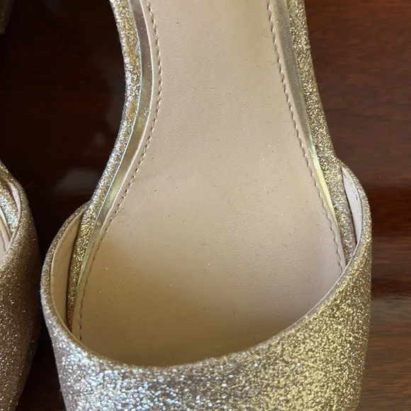 Badgley Mischka gold glitter wedges, size 7.5, EUC - Picture 4 of 9